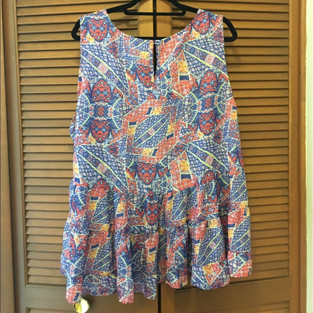 Derek Heart plus size patchwork pattern top 3X - Picture 5 of 6